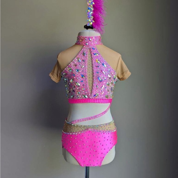 Pink Rhinestone Dance Costume - Picture 5 of 7